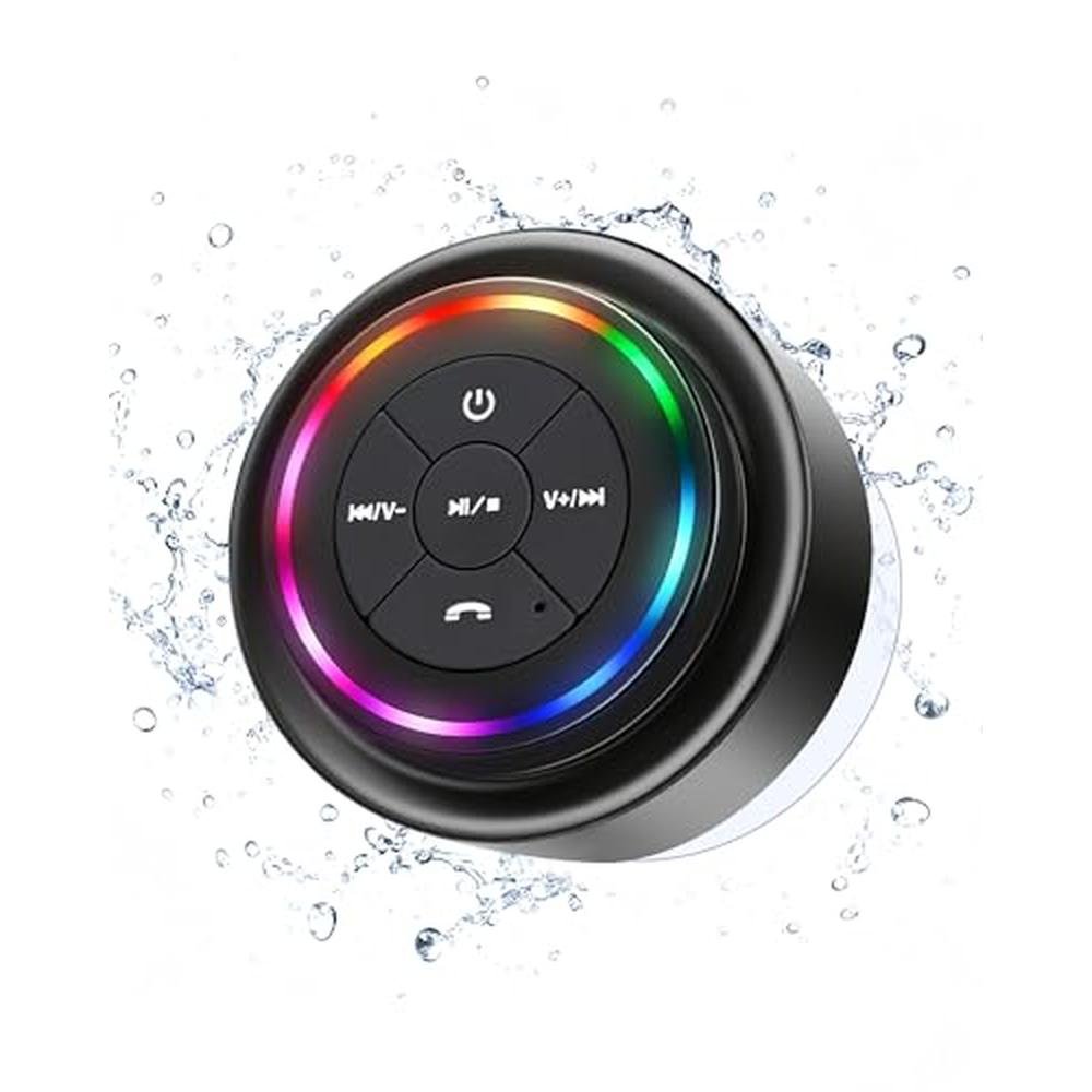 PEDVSTY Shower Speaker: Waterproof Bluetooth Speaker with – Front View