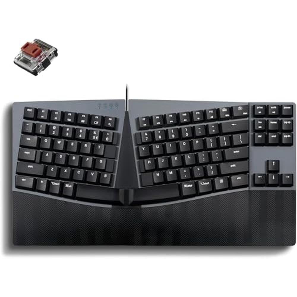 Perixx Periboard-335BR: Wired Ergonomic Mechanical Compact – Front View