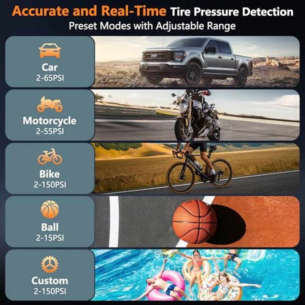 Air Compressor: Peseil Tire Inflator Portable Air – Side View