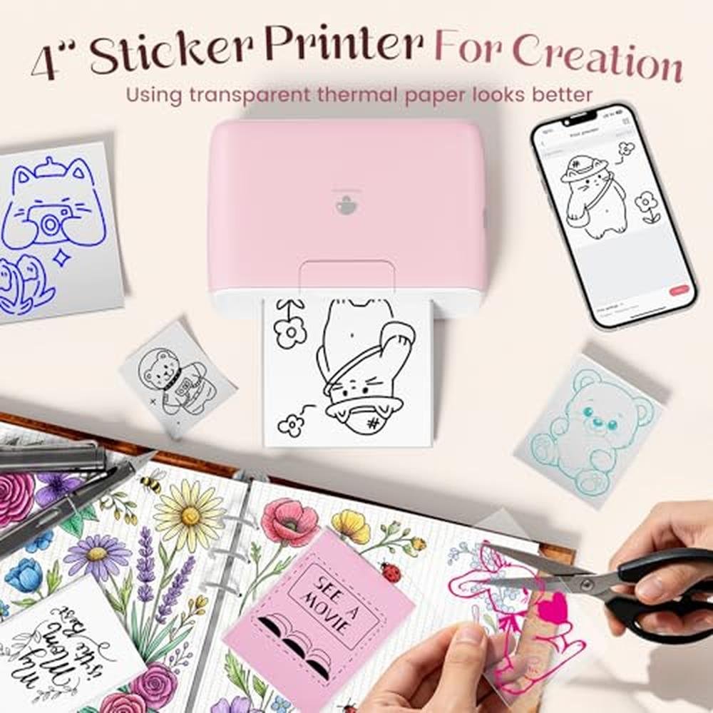 Printer Sticker: Phomemo 4 Portable Thermal Printer – Close-up Detail
