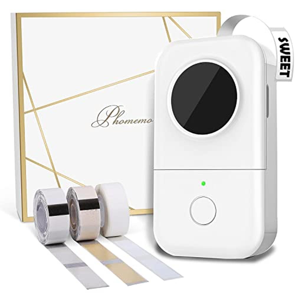 Label Maker: Phomemo D30 Label Printer with 3-Roll Adhesive – Front View