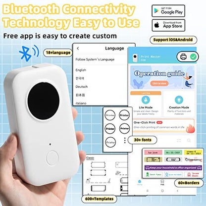 Label Maker: Phomemo D30 Label Printer with 3-Roll Adhesive – In Use