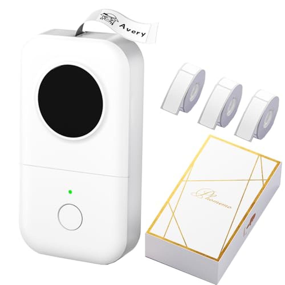 Label Printer: Phomemo D30 Label Maker Machine with 3-Roll – Front View