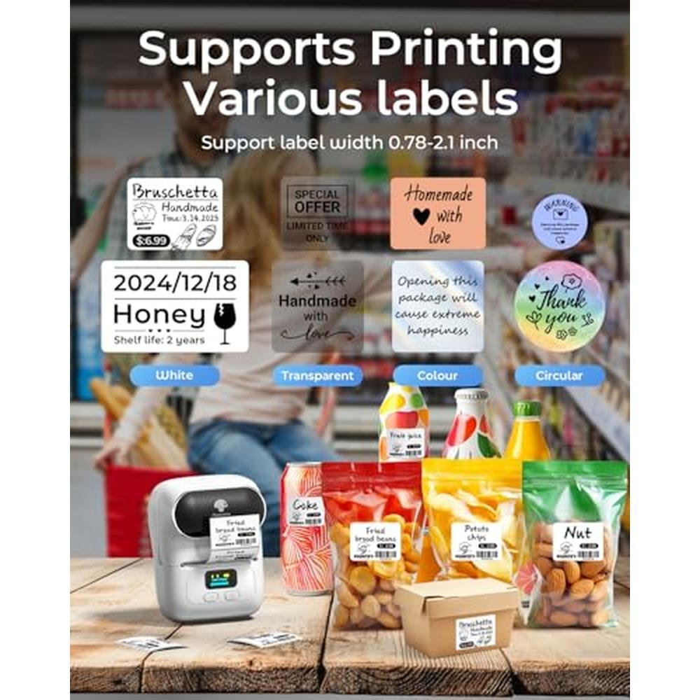 Label Printer: Phomemo M110 Portable Thermal Label Maker – Close-up Detail