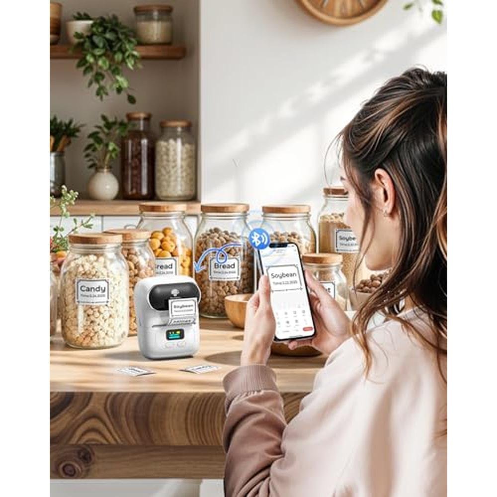 Label Printer: Phomemo M110 Portable Thermal Label Maker – In Use