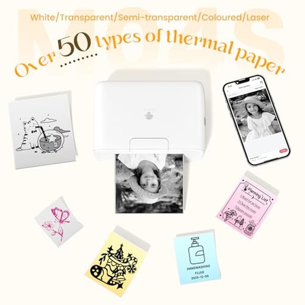 Printer Sticker: Phomemo M04S Portable Thermal Printer – Close-up Detail