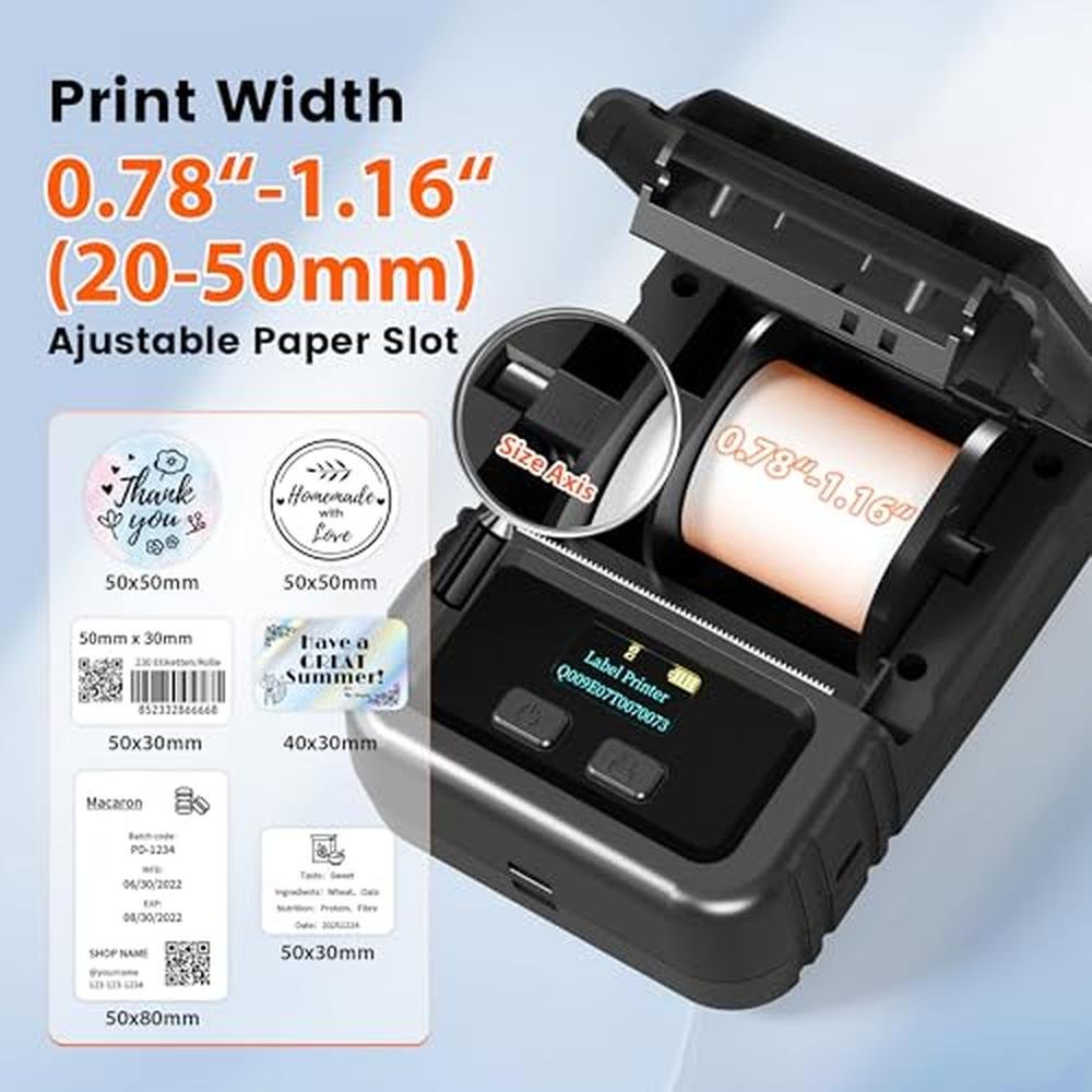 Label Maker: Phomemo M120 2-Inch Bluetooth Thermal Label – In Use