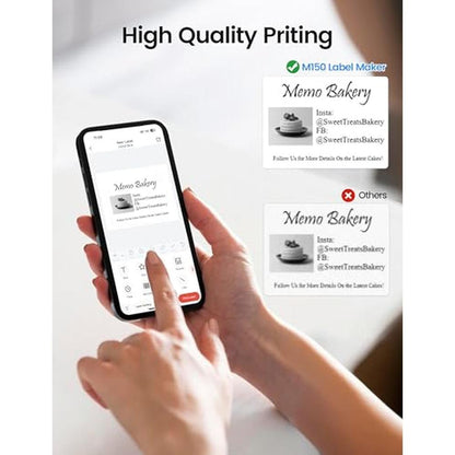 Phomemo M150 Label Maker: 2 Bluetooth Thermal Printer 203DPI – In Use