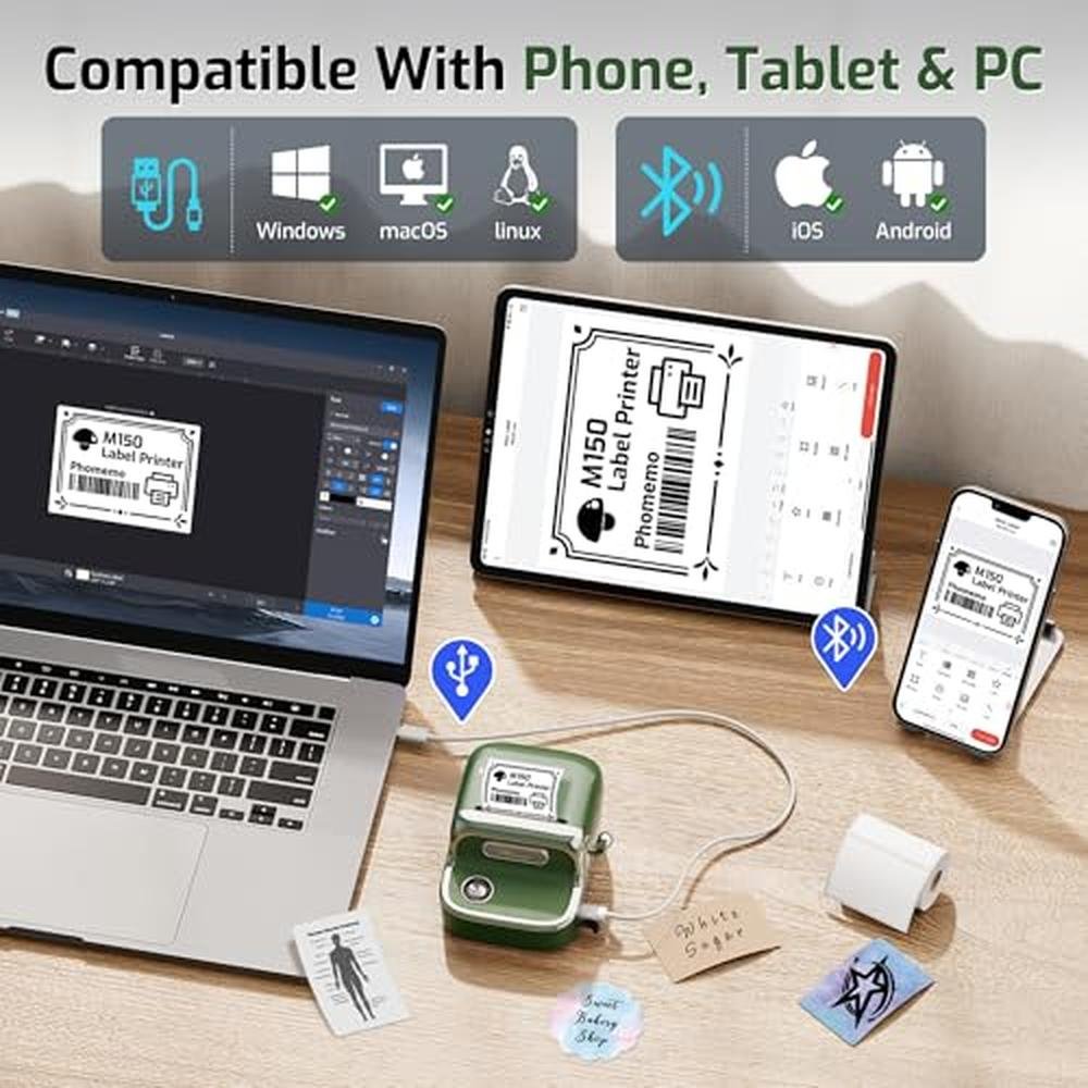 Label Maker: Phomemo M150 Bluetooth Thermal Label Maker – Close-up Detail