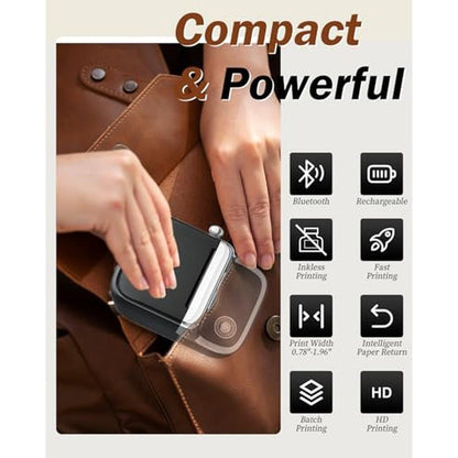 Label Maker: Phomemo M150 Upgrade Mini Bluetooth Thermal – Close-up Detail