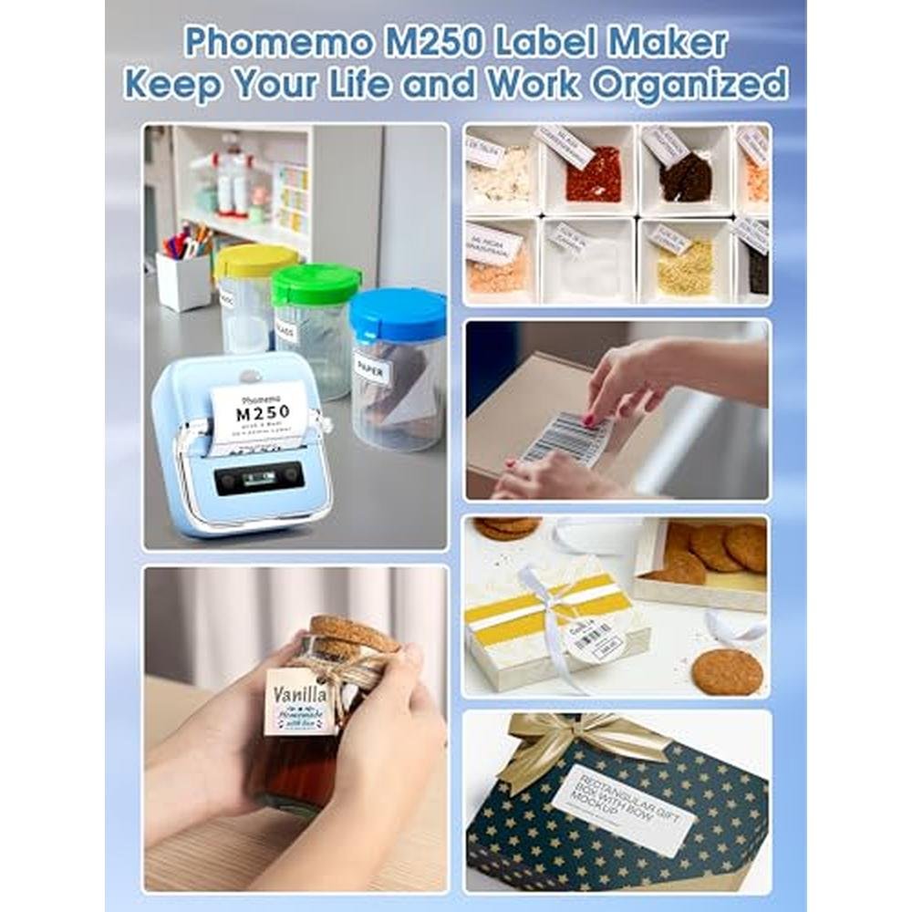 Label Maker: Phomemo M250 3 Thermal Barcode Address Printer – Packaging