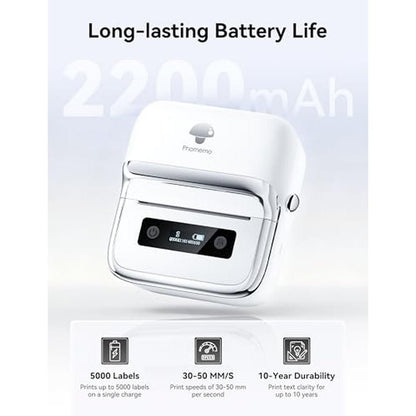 Label Maker: Phomemo M250 3-Inch Bluetooth Thermal Label – Side View