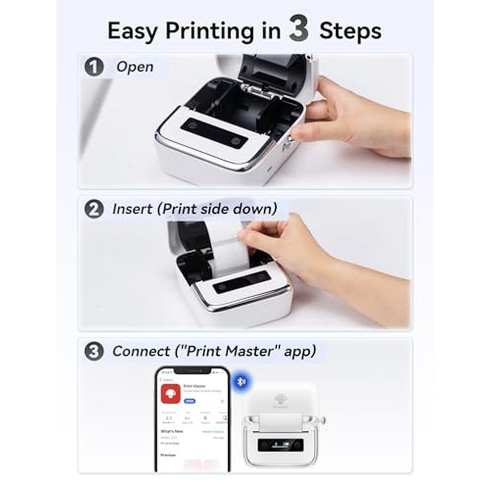 Label Maker: Phomemo M250 3-Inch Bluetooth Thermal Label – Close-up Detail