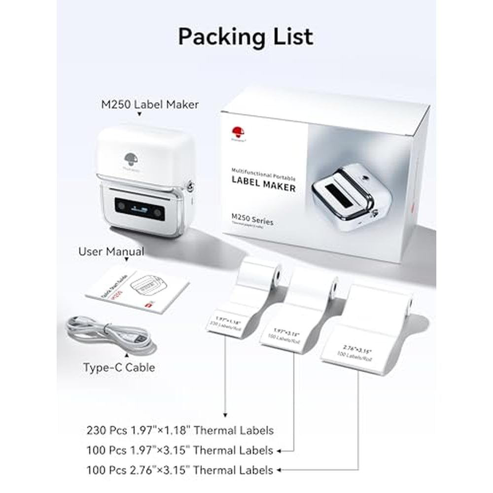 Label Maker: Phomemo M250 3-Inch Bluetooth Thermal Label – Packaging