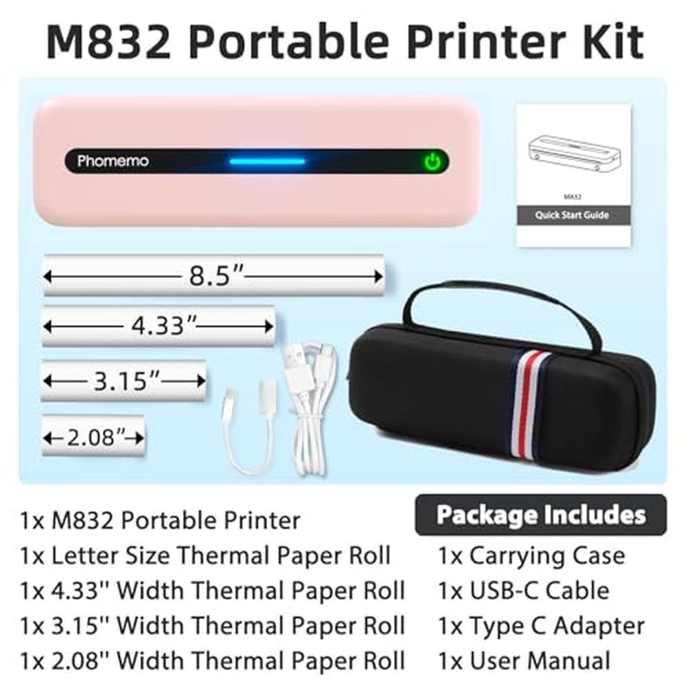 Thermal Phomemo: Phomemo M832 Portable Wireless Thermal – Close-up Detail