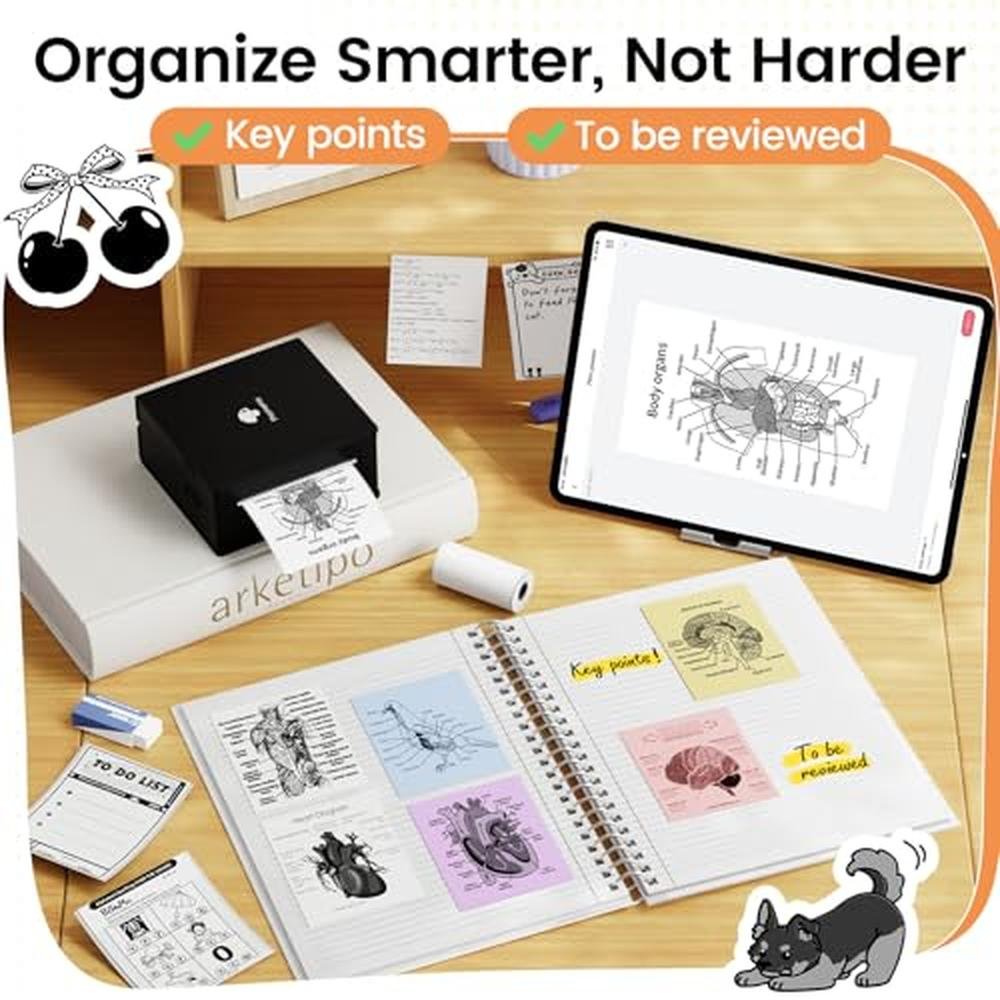 Sticker Printer: Phomemo M02 Mini Printer Sticker Maker – Side View