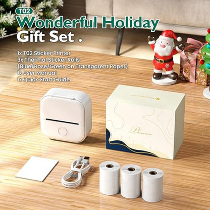 Sticker Printer: Phomemo Mini T02 Bluetooth Thermal Printer – Side View