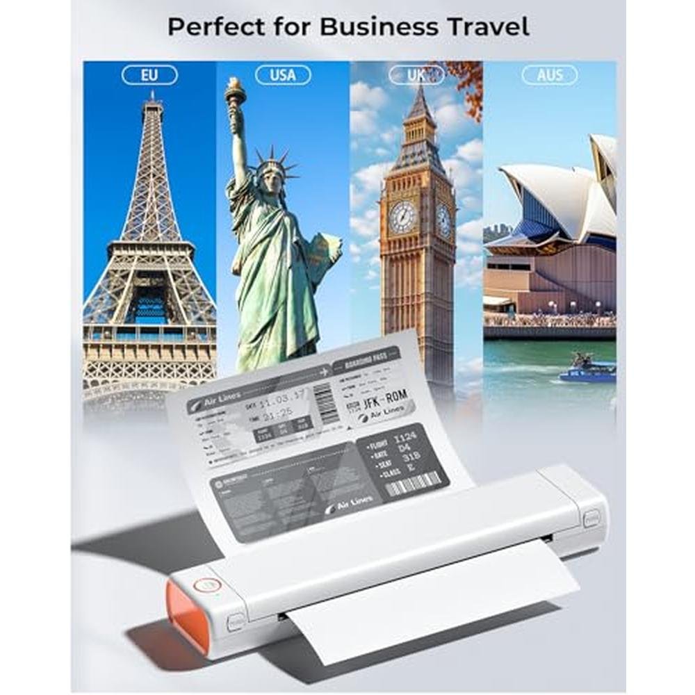 Thermal Printer: Phomemo M08F Wireless Thermal Bluetooth – Side View