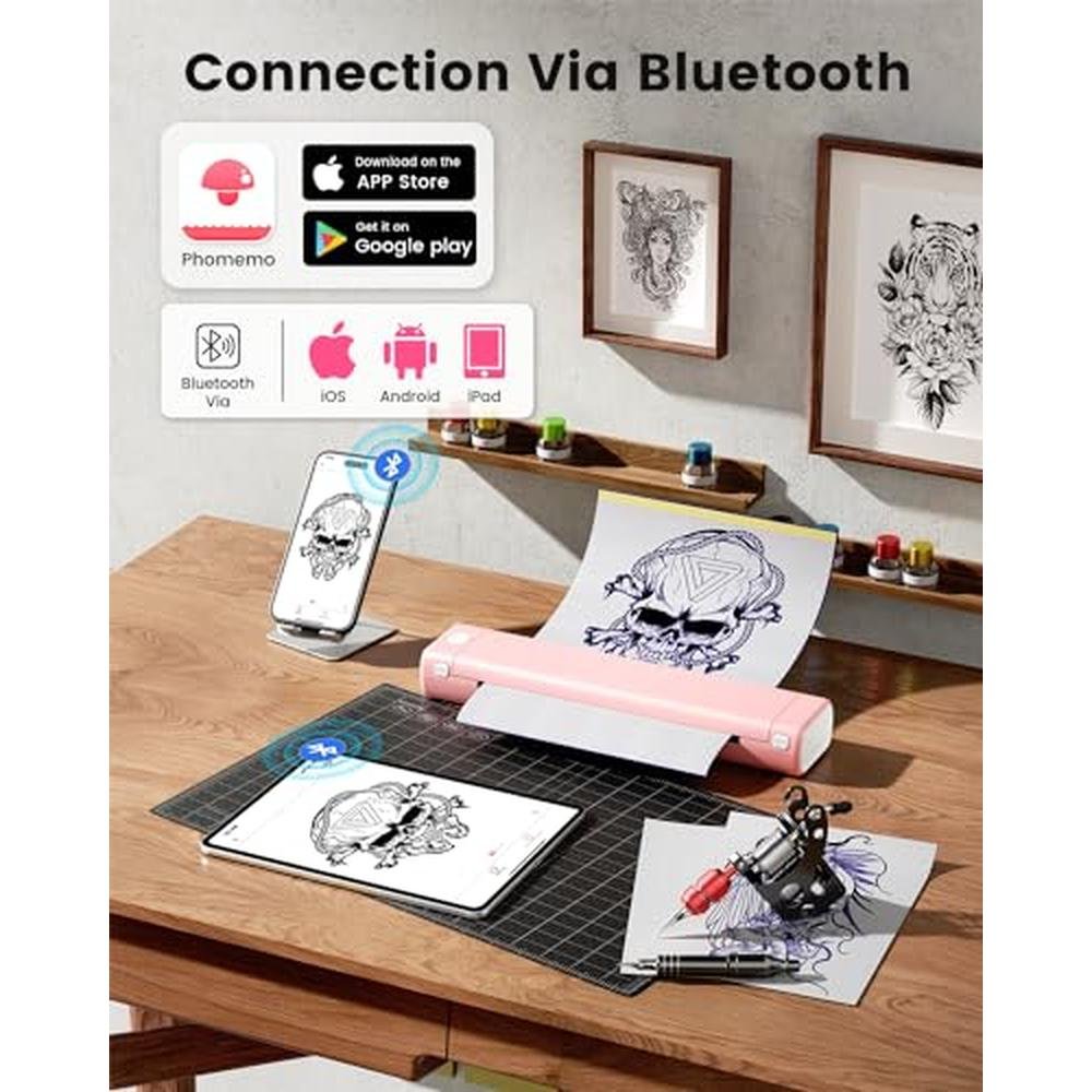 Phomemo M08F Thermal Bluetooth Printer – Side View
