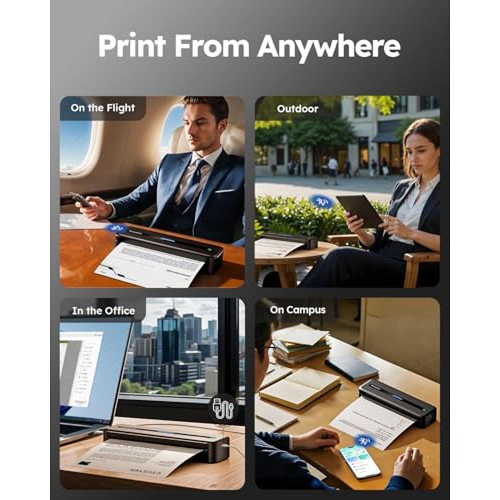 Portable Printers: Phomemo M832 Pro Wireless Thermal Printer – Side View