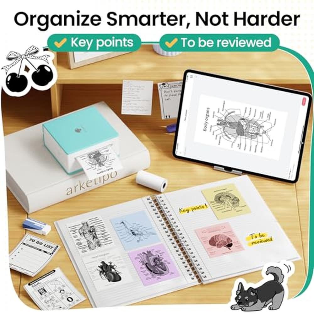 Sticker Printer: Phomemo M02 Mini Printer Sticker Maker – Side View