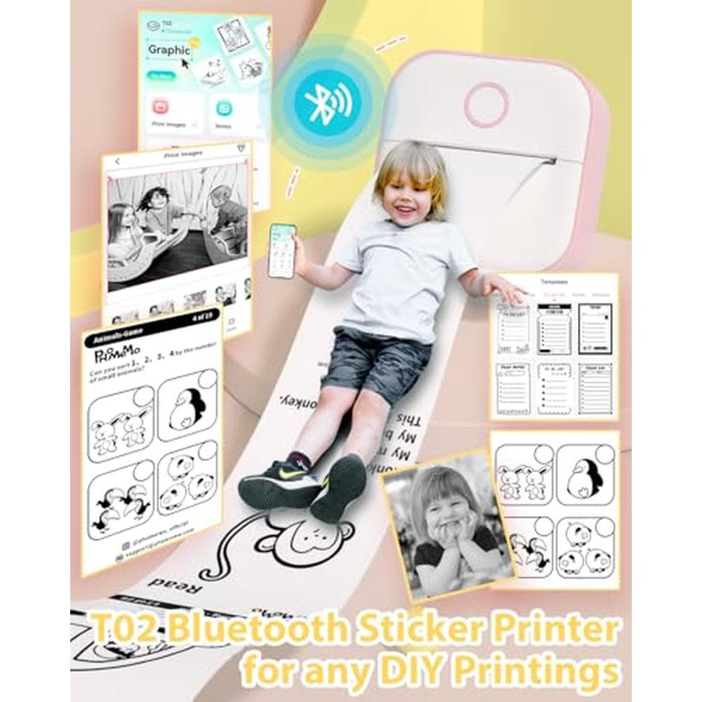 Sticker Printer: Phomemo T02 Mini Sticker Printer Maker – Close-up Detail