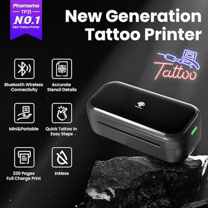 Tattoo Printer: Phomemo TP31 Mini Bluetooth Stencil Printer – Side View