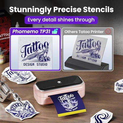 Tattoo Phomemo: Phomemo TP31 Tattoo Stencil Printer Mini – In Use