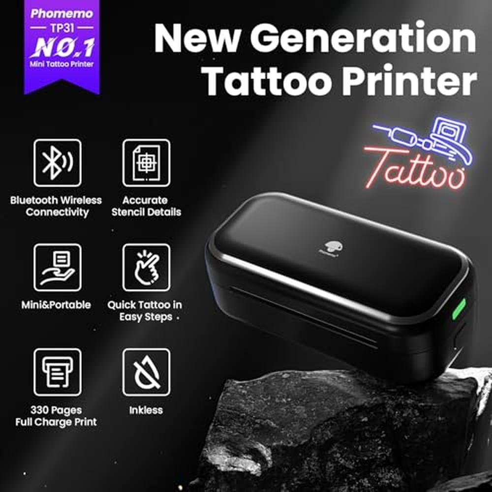 Tattoo Phomemo: Phomemo TP31 Tattoo Stencil Printer Mini – Side View