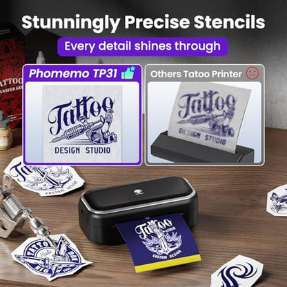 Tattoo Phomemo: Phomemo TP31 Tattoo Stencil Printer Mini – In Use
