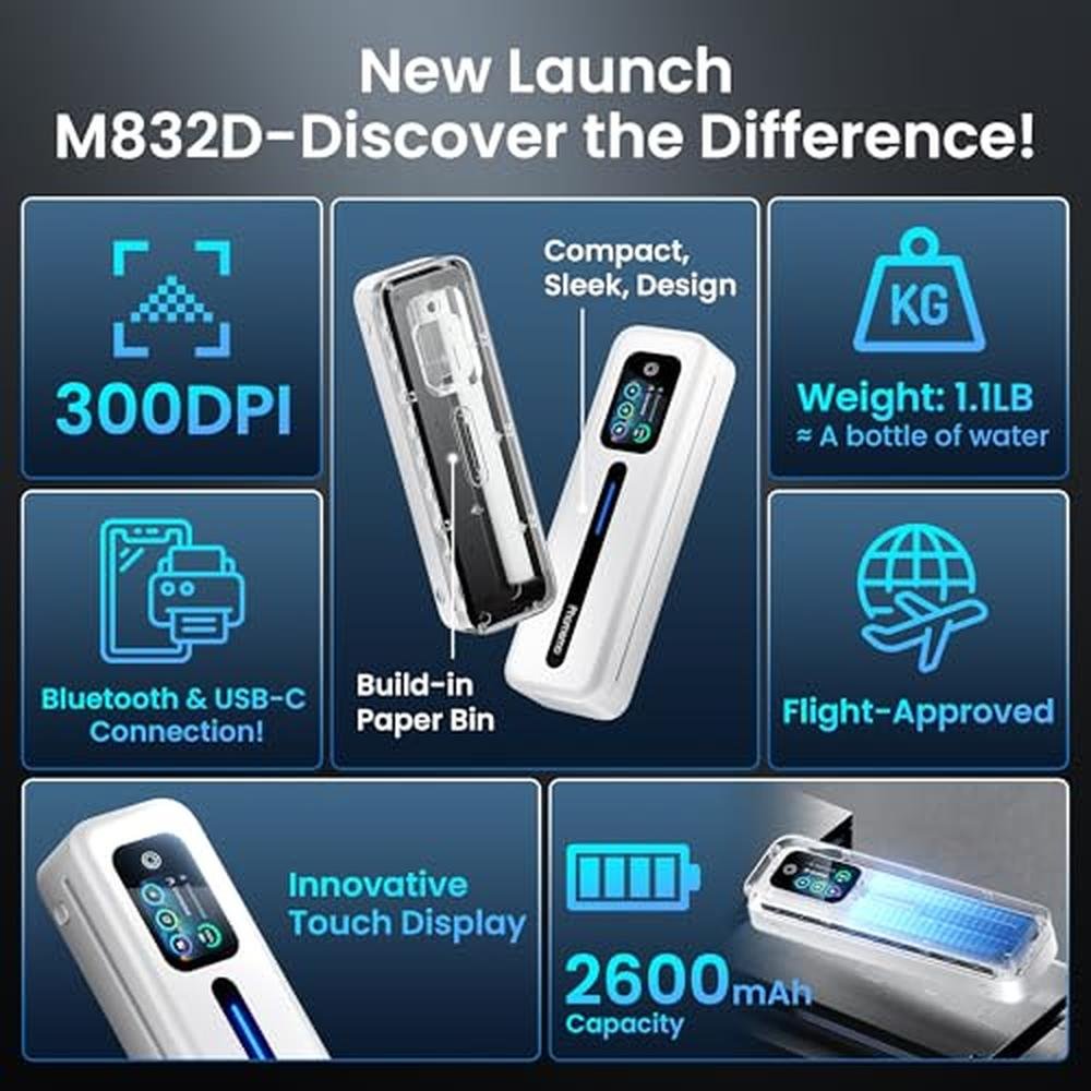 Phomemo M832D Portable Printer – Close-up Detail