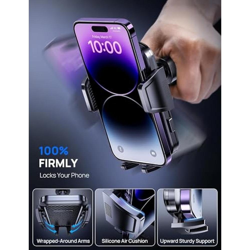 Phone Holder: 3-in-1 Car Phone Mount Strong Suction for – Side View