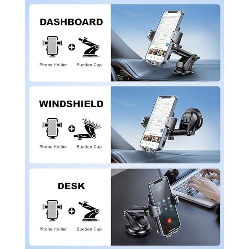 Phone Holder: 3-in-1 Car Phone Mount Strong Suction for – In Use