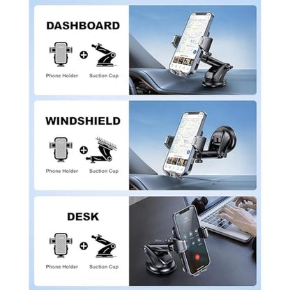 Phone Holder: 3-in-1 Car Phone Mount Strong Suction for – In Use