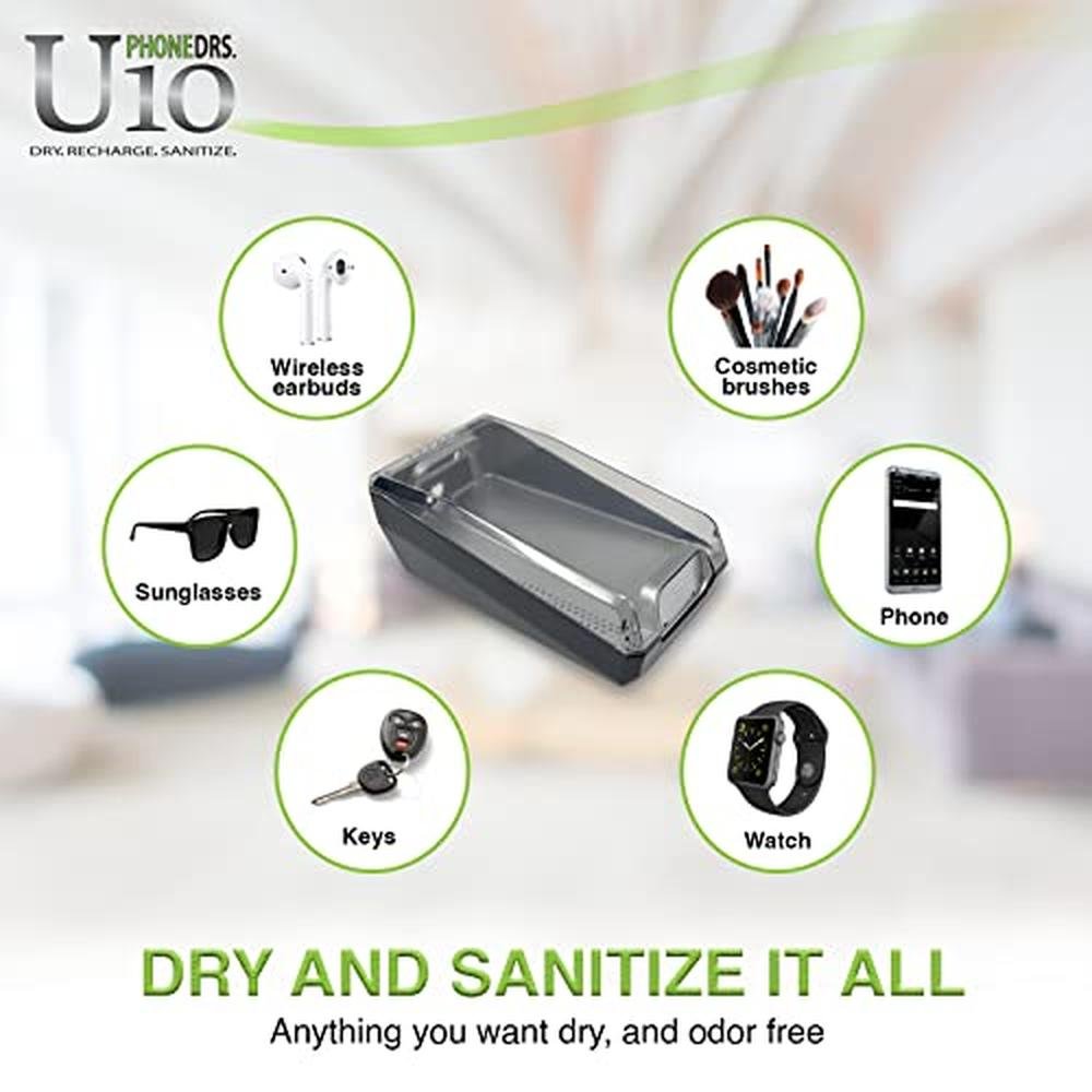 PHONEDRS U10 UV-C Cell Phone Sanitizer with Dryer and – Side View