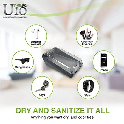 PHONEDRS U10 UV-C Cell Phone Sanitizer with Dryer and – Side View