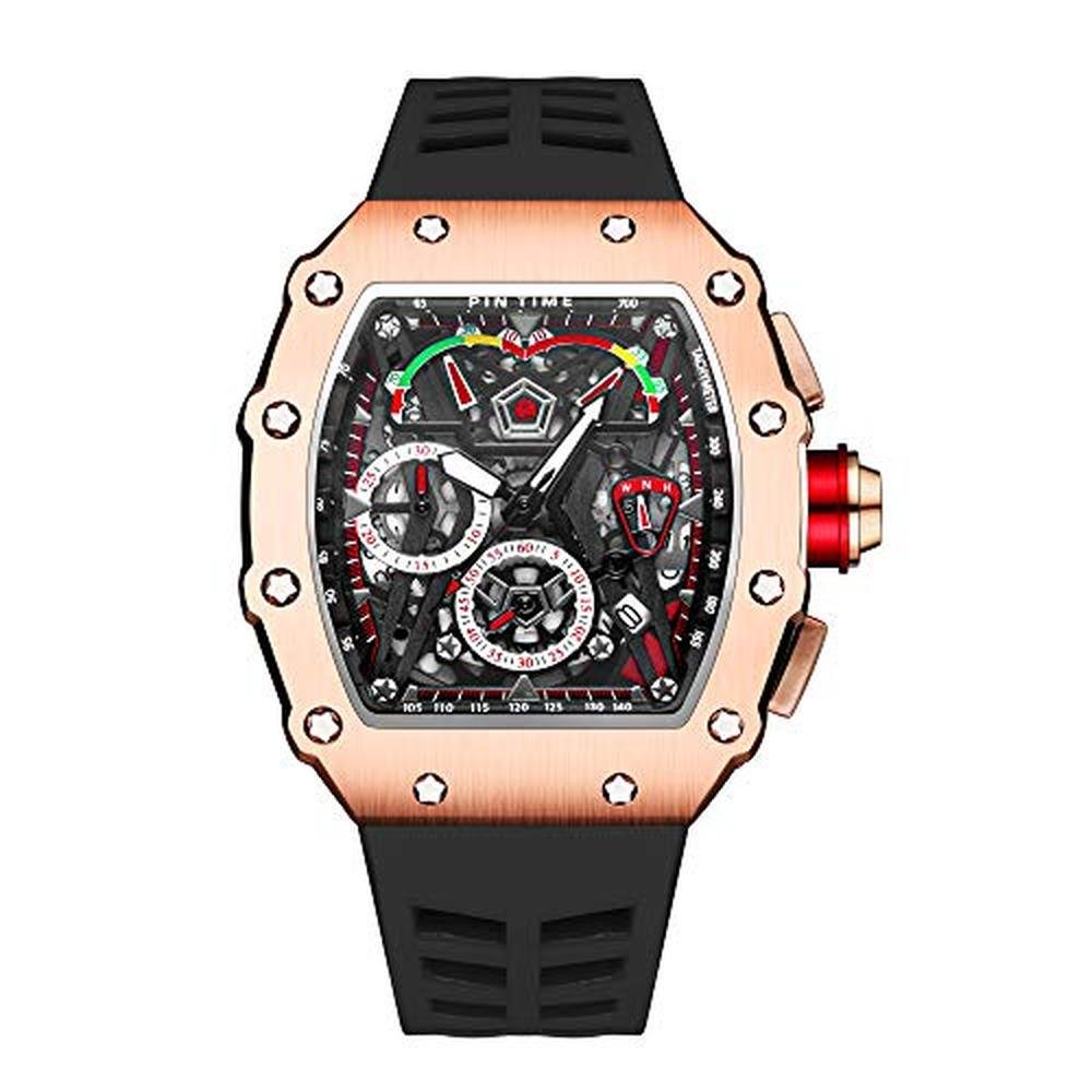 Mens Pintime Watch: PINTIME Fashion Tonneau Quartz Watch – Front View