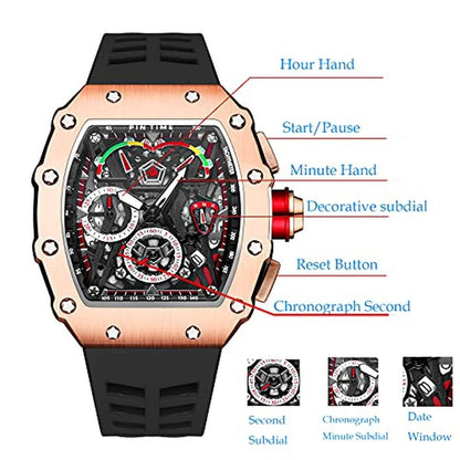 Mens Pintime Watch: PINTIME Fashion Tonneau Quartz Watch – Packaging