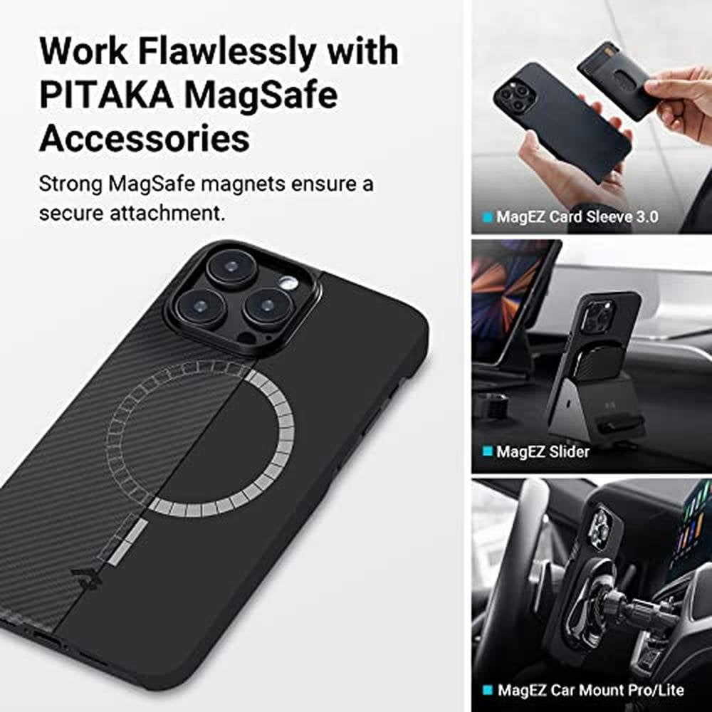 Case iPhone 14 Pro Max: Pitaka MagSafe Compatible Slim Light – In Use