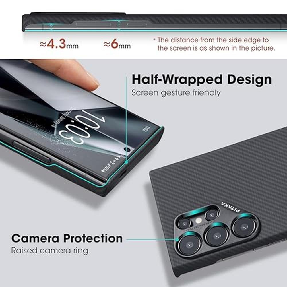 Case S24 Ultra: Pitaka MagEZ Case 4 Slim Light – Close-up Detail