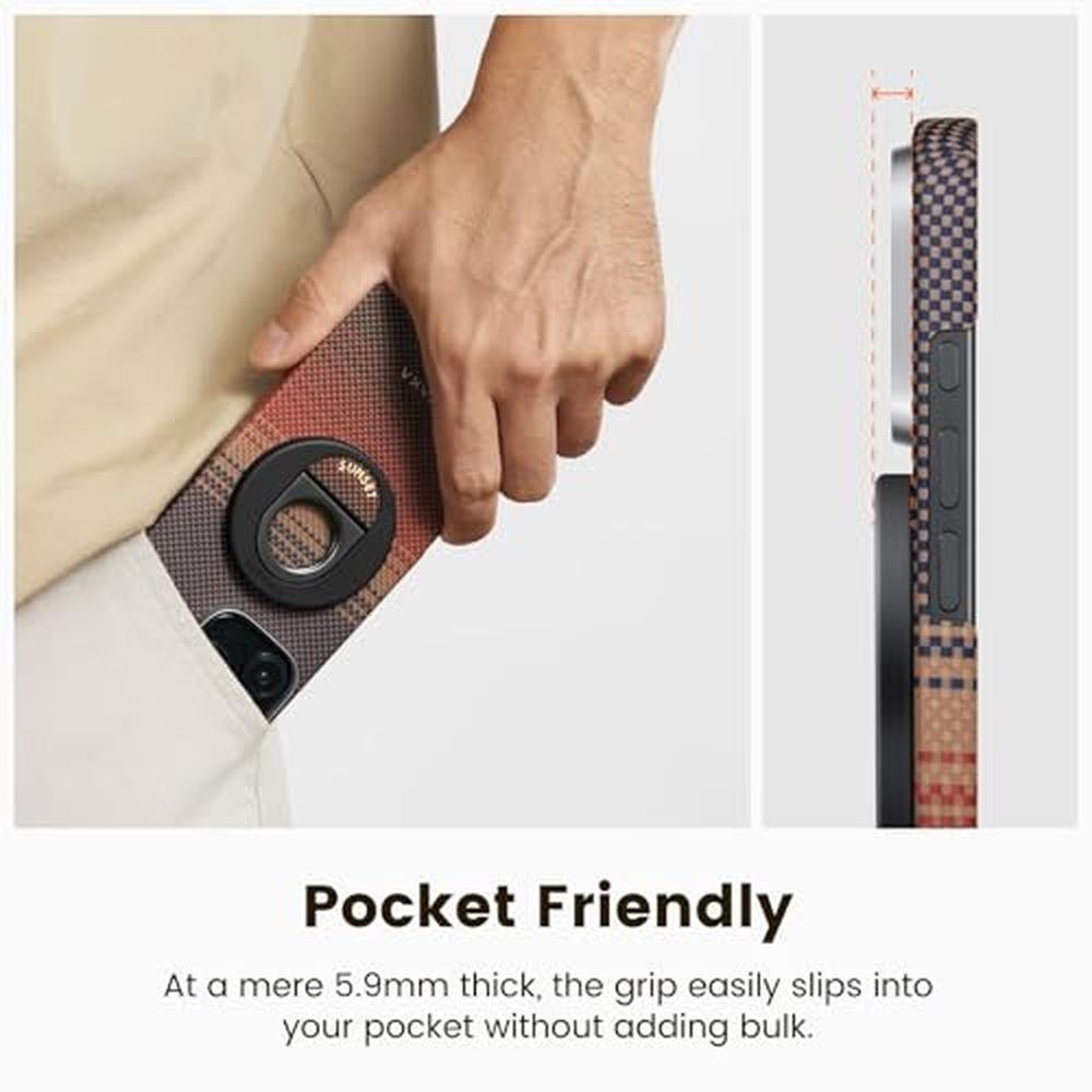 Grip Phone: PITAKA MagSafe Phone Grip 360 Degree Rotation – In Use