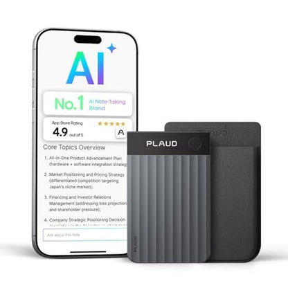Note Black: Plaud Note Pro AI Voice Recorder Transcribe – Front View