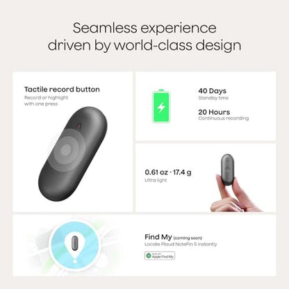 Plaud NotePin S AI Voice Recorder – Side View