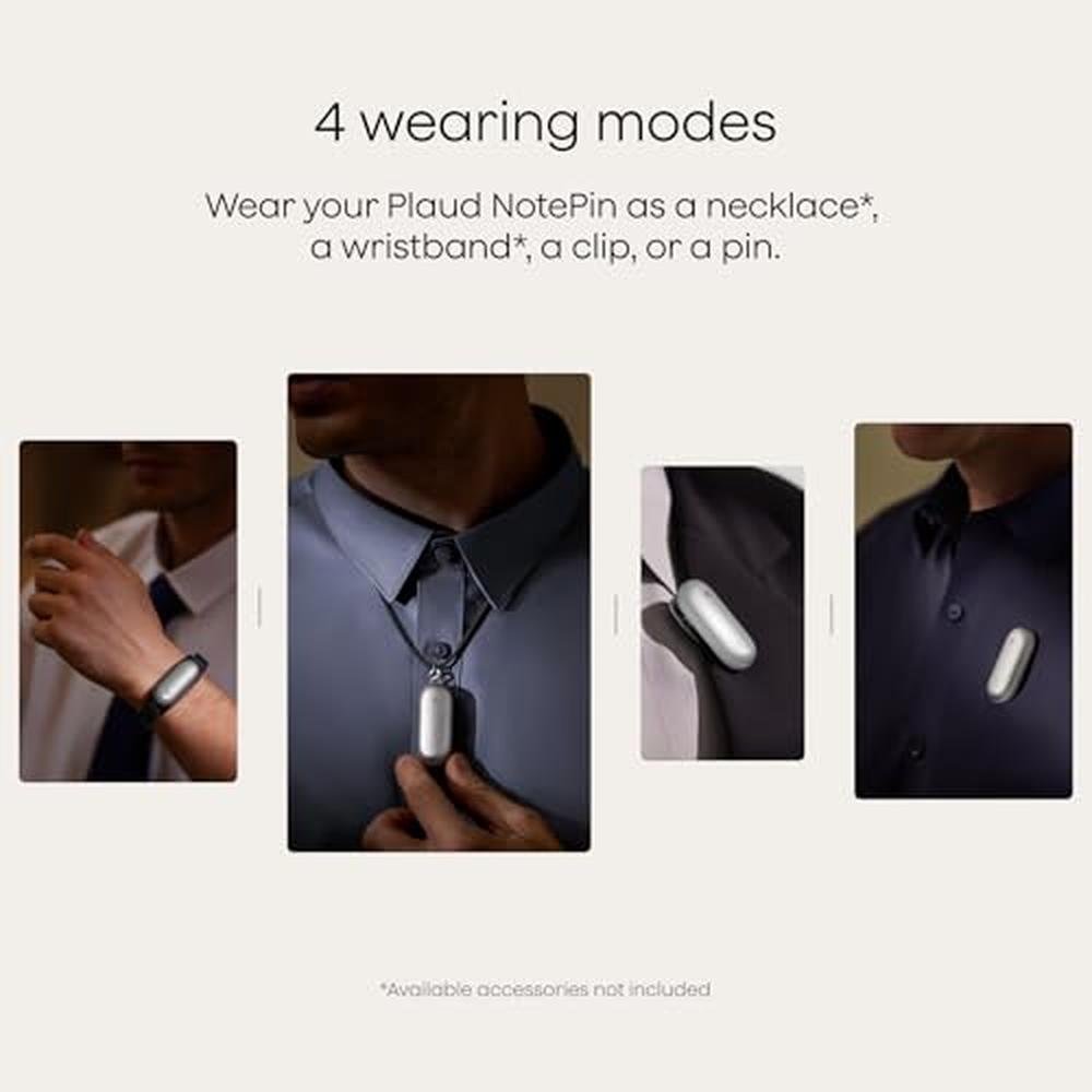Voice Recorder: Plaud NotePin AI Voice Recorder – Side View