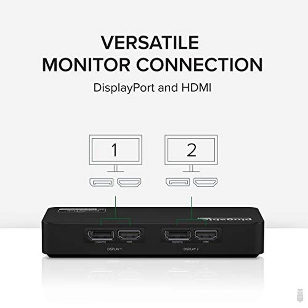 Plugable DisplayPort: Plugable USBC-6950U Dual 4K Monitor – Close-up Detail
