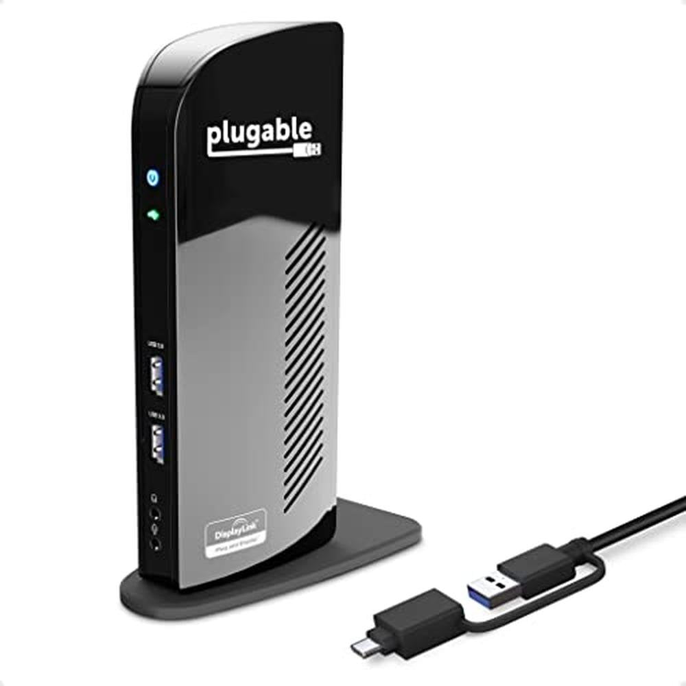 Dual Plugable: Plugable Laptop Docking Station Dual Monitor – Front View