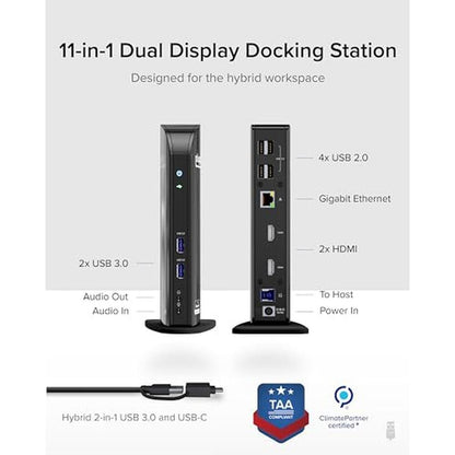 Dual Plugable: Plugable Laptop Docking Station Dual Monitor – Side View