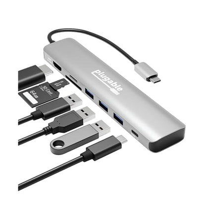 Hub Plugable: Plugable 7-in-1 USB-C Hub – Front View