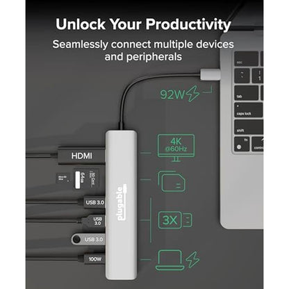 Hub Plugable: Plugable 7-in-1 USB-C Hub – In Use
