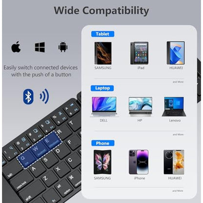 PopBloom Foldable Bluetooth Keyboard – Side View